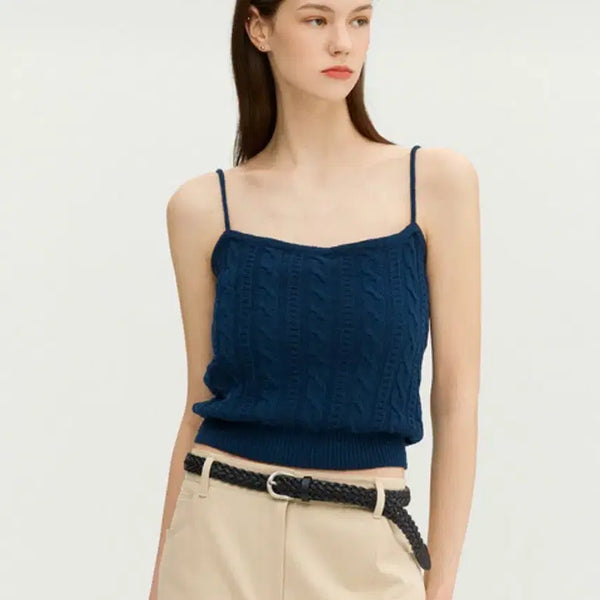 [BUNJANG] AND YOU Etna Sleeveless Top - Navy / 앤유 에트나 슬리브리스 탑 새상품 김나영 나시 뷔스티에