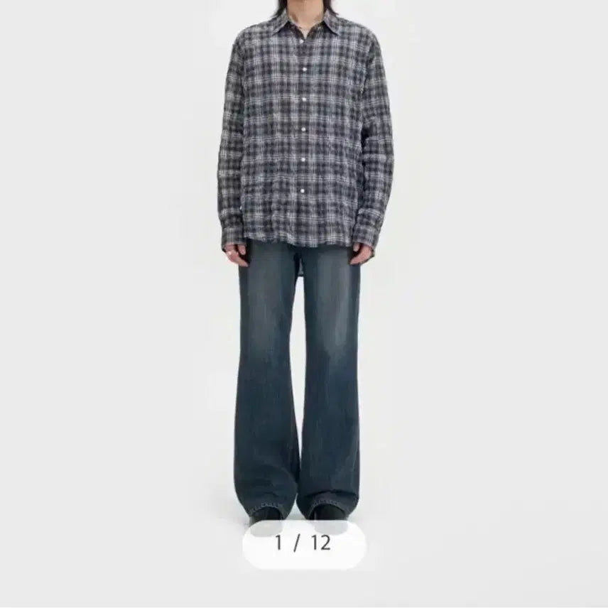 [BUNJANG] Bellier Breeze Chico Shirt Blue Window Pane Size 4 / 내일까지)벨리에 브리즈 치코 셔츠 블루 윈도우 패인 4size