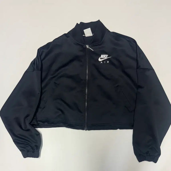 [BUNJANG] Nike Satin Air Windbreaker Cropped Jacket - Black / 희귀! 여성 나이키 세틴 에어 바람막이 크롭 자켓 S 블랙