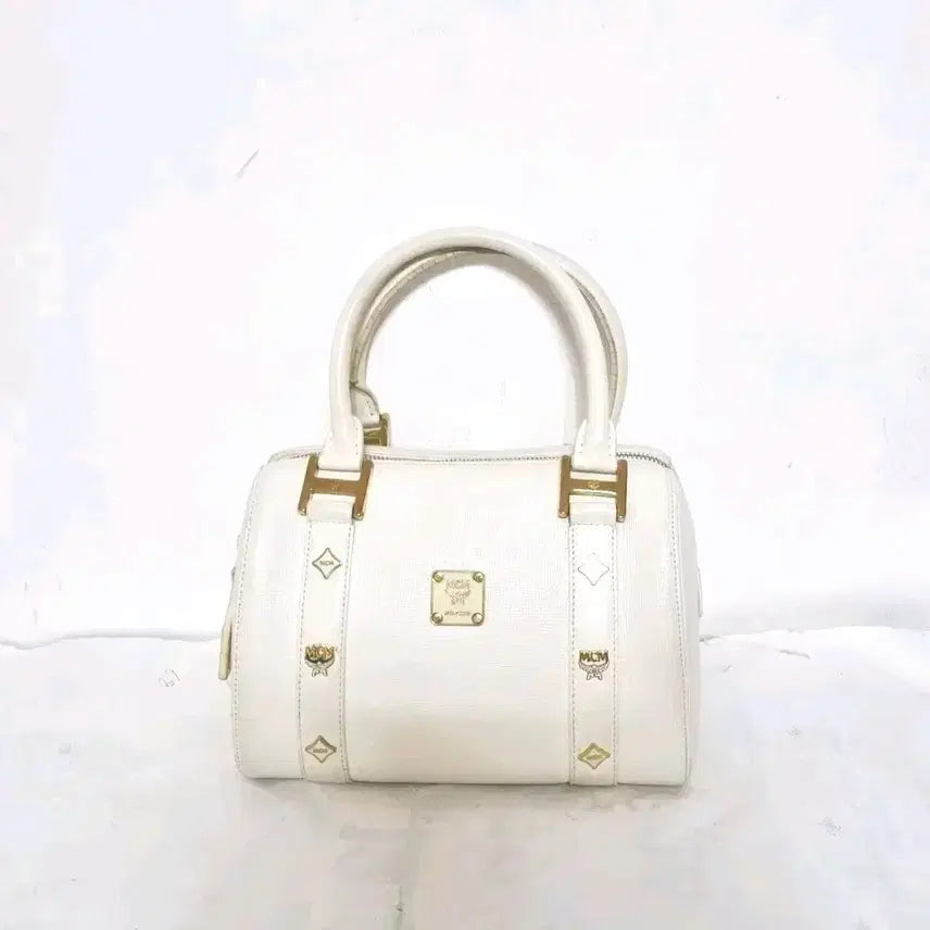 [BUNJANG] MCM Visetos Boston Bag White / MCM 비세토스 보스턴백 화이트