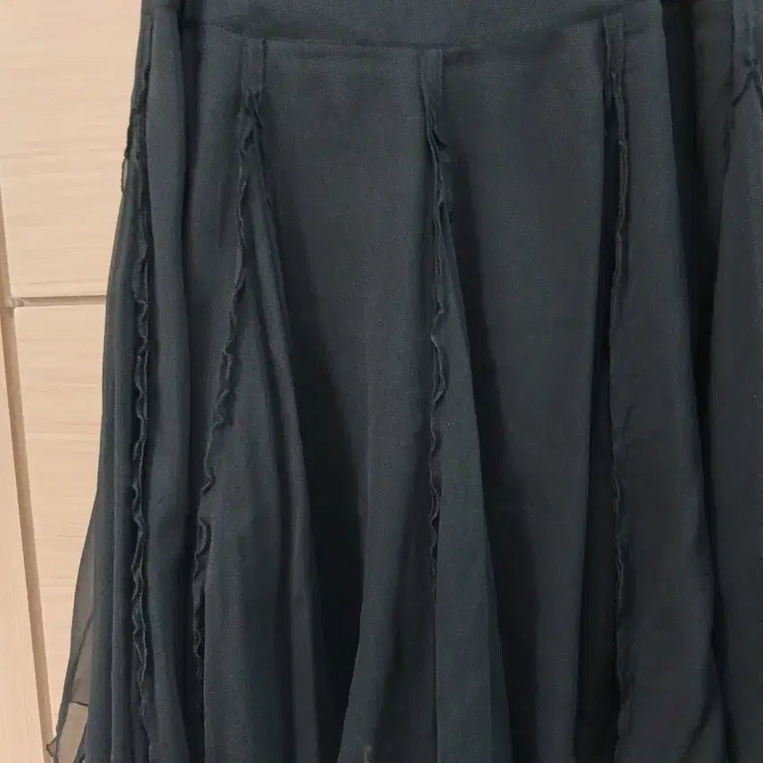 [BUNJANG] SenJone Chiffon Ruffle Midi Skirt / 센죤 쉬폰 러플 스커트