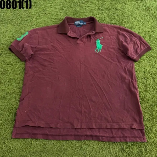 [BUNJANG] Polo Ralph Lauren Big Pony Short Sleeve Polo Shirt Burgundy XL / 폴로 랄프로렌 카라티 멜란지 버건디 빅포니 반팔 XL