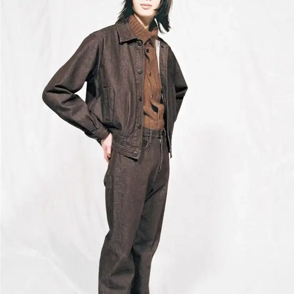 [BUNJANG] AURALEE Brown Denim Jacket Set / 오라리 브라운 자켓, 데님 세트