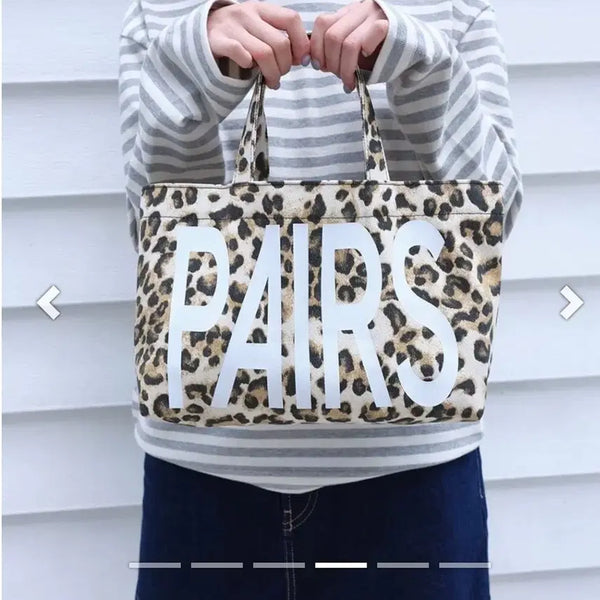 [BUNJANG] Pairs Shop Leopard Mini Tote Bag PARIS / 부담없이 힙한 페얼즈샵 레오파드 미니 토트백 PARIS 가방