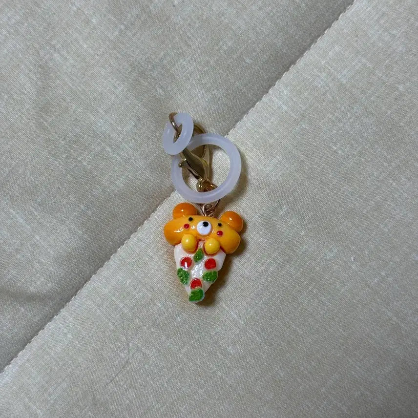 [BUNJANG] Bear Pizza Mezushi Keychain / 곰돌이 피자 메지루시 키링