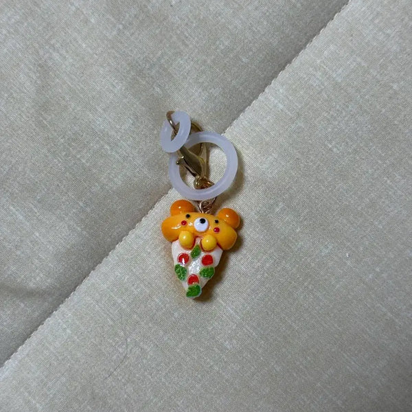 [BUNJANG] Bear Pizza Mezushi Keychain / 곰돌이 피자 메지루시 키링