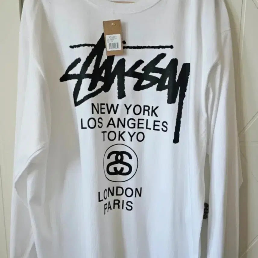 [BUNJANG] Stussy World Tour Long Sleeve White L / 스투시 월드투어 롱슬리브 화이트 L