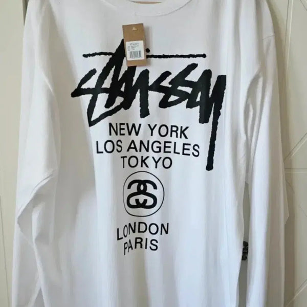 [BUNJANG] Stussy World Tour Long Sleeve White L / 스투시 월드투어 롱슬리브 화이트 L