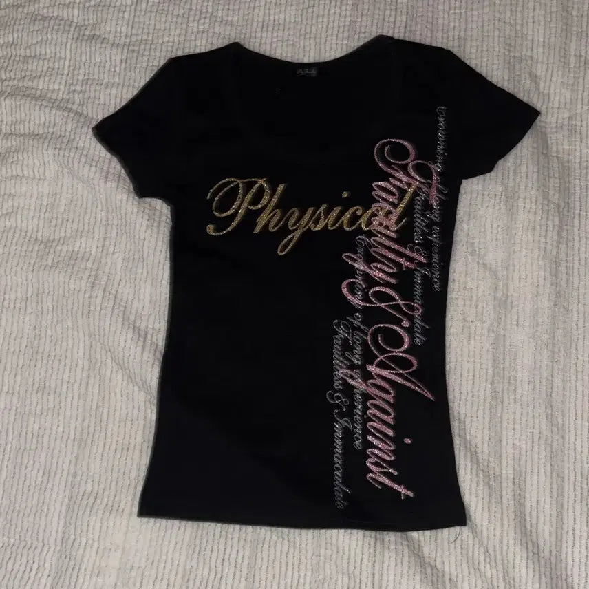 [BUNJANG] Oriental Grunge Punk Gyaru Vintage Fit Short Sleeve T-Shirt / 오리엔탈 그런지 펑크 갸루 빈티지 티셔츠 딱붙 반팔