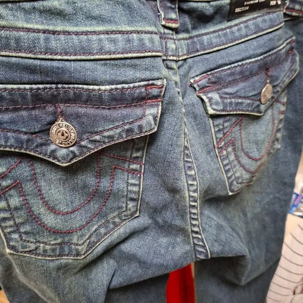 [BUNJANG] True Religion Horseshoe Pocket Washed Denim Jeans (28) / [TRUE RELIGION/28] 트루릴리젼 말발굽 플랩포켓 워싱 데님 (28인치)