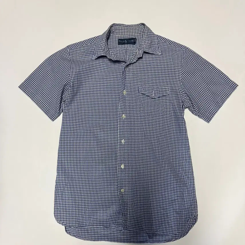 [BUNJANG] Polo Ralph Lauren Gingham Check One Pocket Short Sleeve Shirt Navy S / 정품!! 폴로 랄프로렌 깅엄 체크 원 포켓 반팔 셔츠 S 네이비