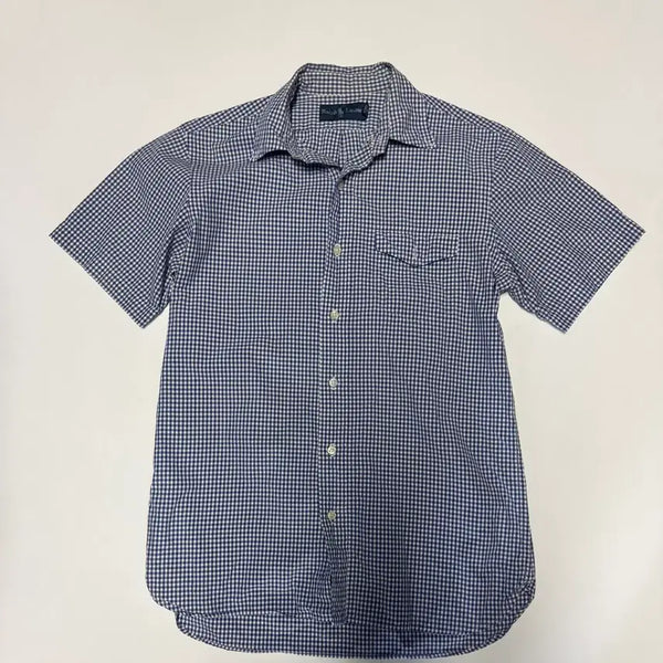 [BUNJANG] Polo Ralph Lauren Gingham Check One Pocket Short Sleeve Shirt Navy S / 정품!! 폴로 랄프로렌 깅엄 체크 원 포켓 반팔 셔츠 S 네이비