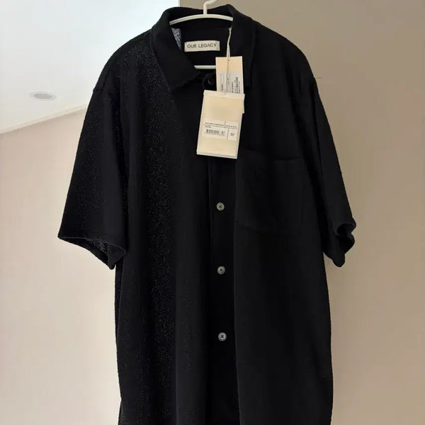 [BUNJANG] Our Legacy Short Sleeve Shirt Black Boucle / [50]아워레가시 숏슬리브 셔츠 블랙 부클레