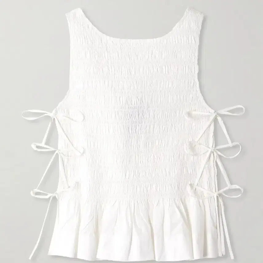 [BUNJANG] GANNI Side Tie Smocked Pleats Top EU34 / 가니 GANNI 사이드 타이 스모크 플리츠 탑 EU34