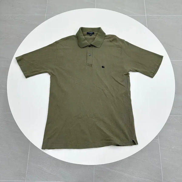 [BUNJANG] Burberry Authentic Short Sleeve Polo T-Shirt Green Size S (KR 90) / 버버리 정품 반팔 카라 폴로 PK티 S 90