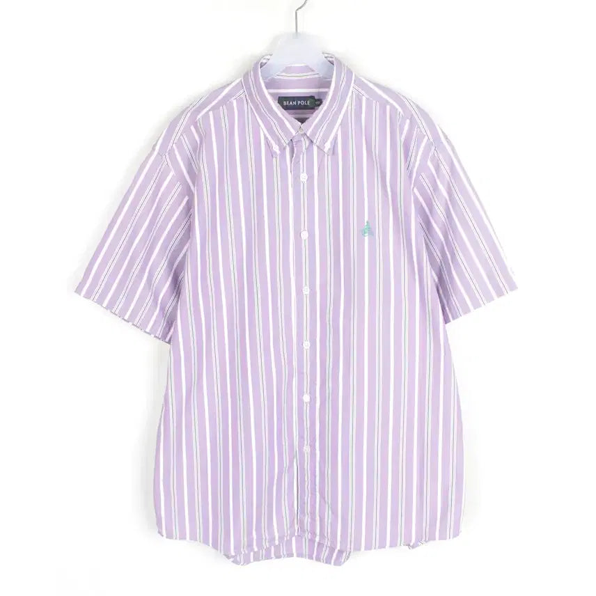 [BUNJANG] Beanpole Men's Striped Short-Sleeve Shirt L / 빈폴 반팔 남방 남성L 스트라이프 셔츠 NB7159