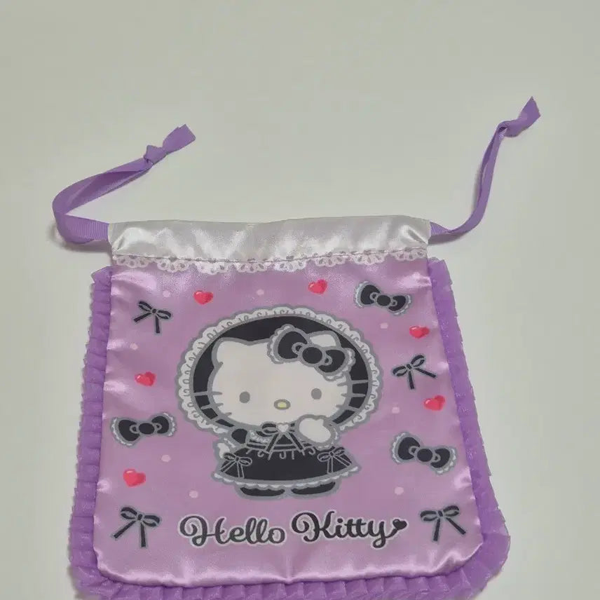 [BUNJANG] Ojosama Kitty Drawstring Pouch / 오죠사마 키티 복조리 파우치