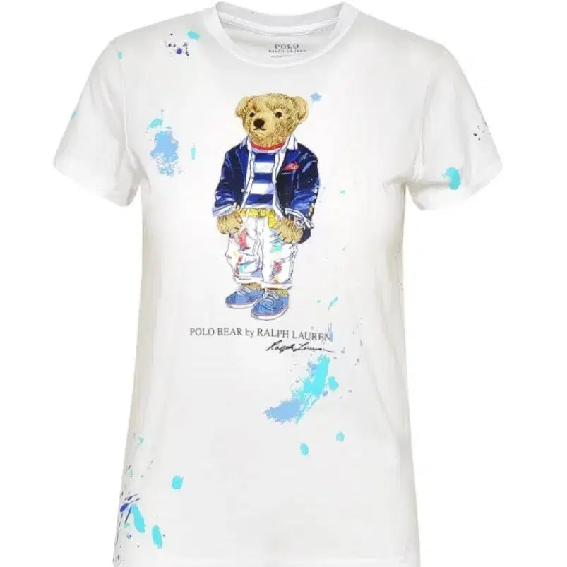 [BUNJANG] Polo Ralph Lauren Polo Bear Paint Splatter Short Sleeve T-Shirt / [희귀템]폴로 랄프로렌 폴로 베어 곰돌이 페인팅 여상 반팔 티셔츠