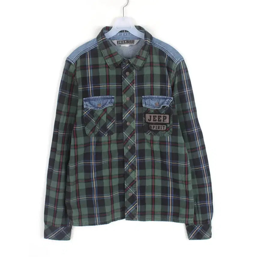 [BUNJANG] Jeep Men's Checkered Shirt (Size M) / 지프 남방 남성M 체크 셔츠 NB7160