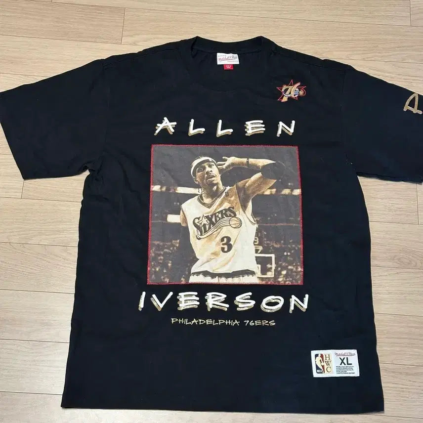 [BUNJANG] Mitchell & Ness Allen Iverson Philadelphia 76ers Short Sleeve T-Shirt XL / 미첼앤네스 앨런 아이버슨 필라델피아 76ers 반팔 티셔츠 XL