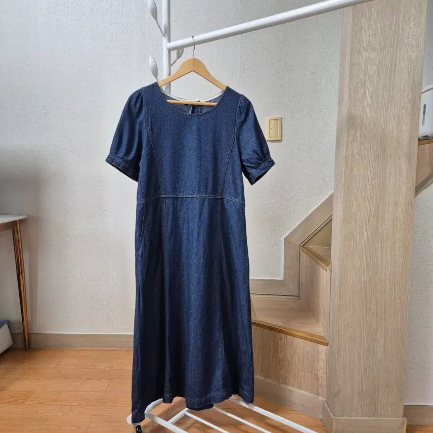 [BUNJANG] Denim Long Dress Size 66 / 청 데님 롱 원피스 66