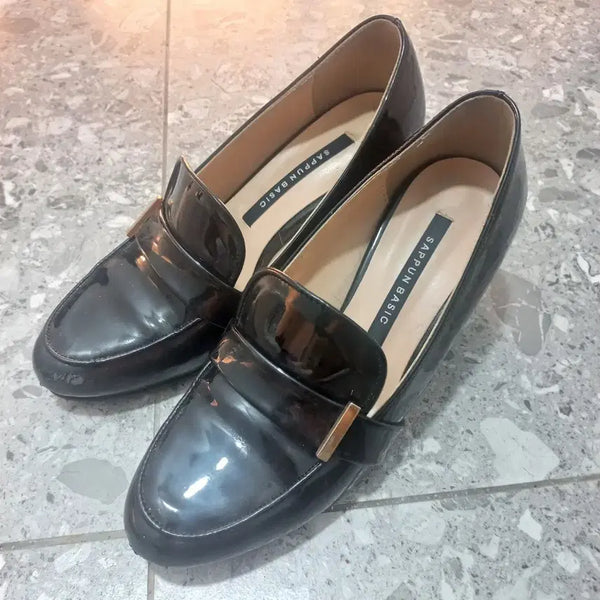 [BUNJANG] Sappun Basic Patent Loafer Black / 사뿐베이직 페이던트 로퍼 블랙