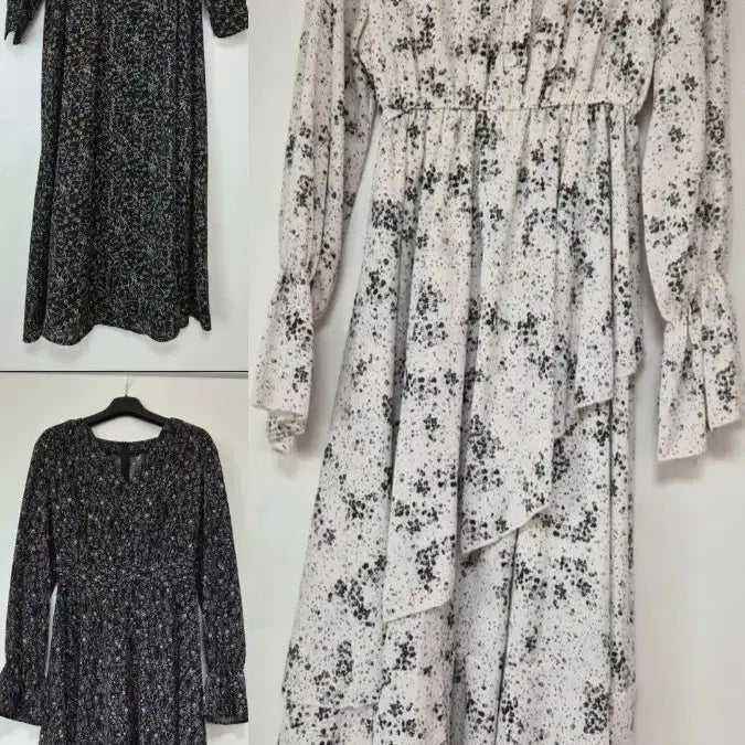 [BUNJANG] Patterned Midi Dress Set (3 Items) / 패턴 원피스 3종 세트