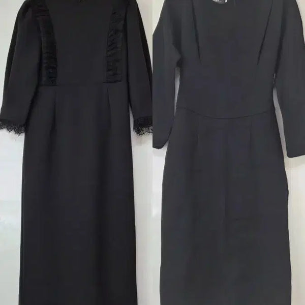 [BUNJANG] Black Lace Detail Dress and Suit Dress Bundle Set / 블랙 레이스 장식 원피스 / 여성 정장 원피스 일괄