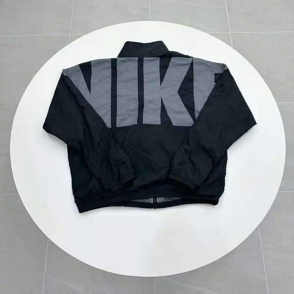 [BUNJANG] Nike Big Logo Black Woven Windbreaker Jacket L (100) / 나이키 빅로고 블랙 우븐 바람막이 L 100