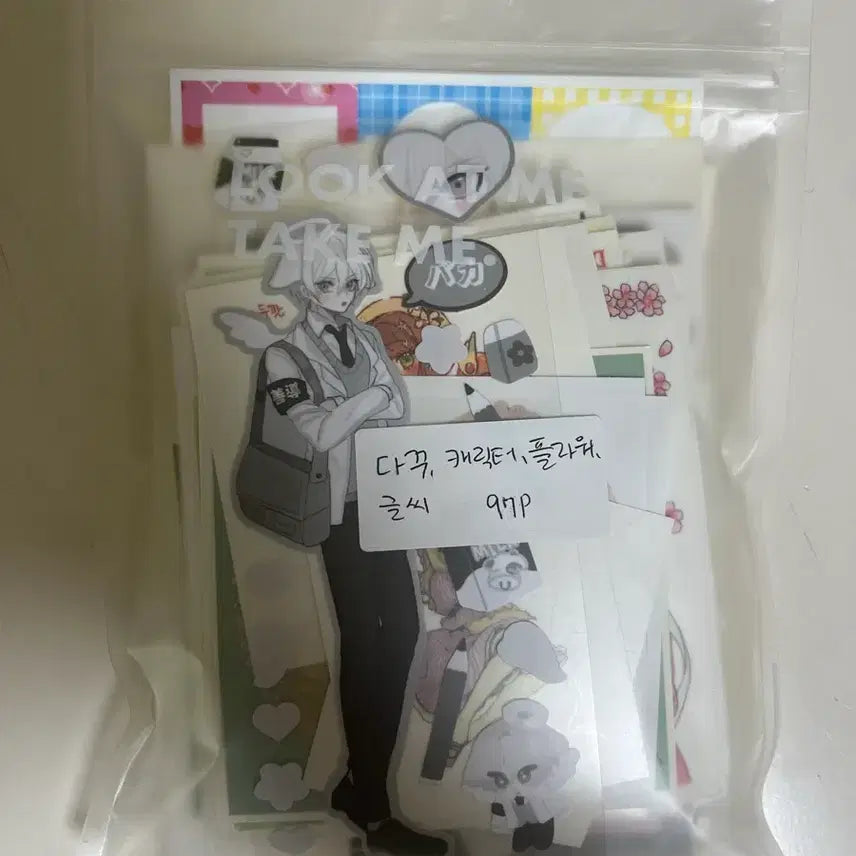 [BUNJANG] D Drawing Sticker Set (97 Sheets) / 다꾸)캐릭터,플라워,글씨,(기타) 97장 세트