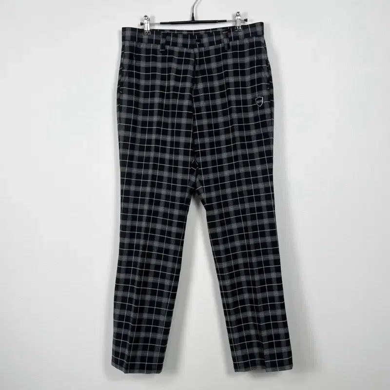 [BUNJANG] Elle Golf Black Check Trousers Pants - Men's Medium / 엘르 골프 체크 봄 가을 바지 남M 라덴 빈티지