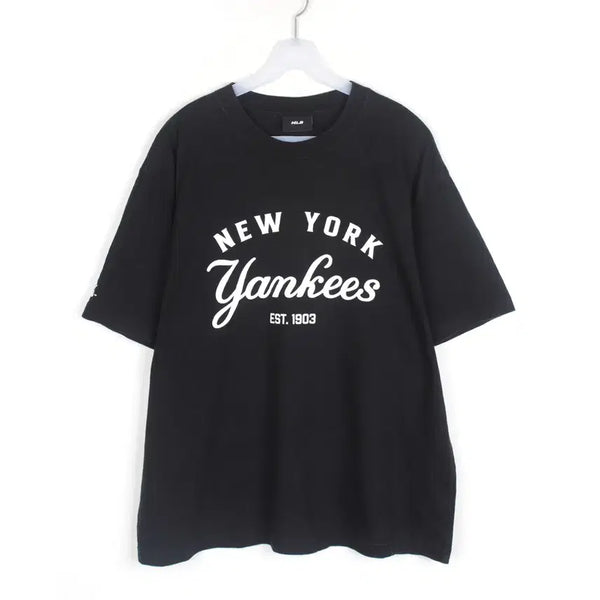 [BUNJANG] MLB Round Neck Short Sleeve T-Shirt Men's L Cotton Tee RT2626 / MLB 반팔 라운드티 남성L 면티 티셔츠 RT2626