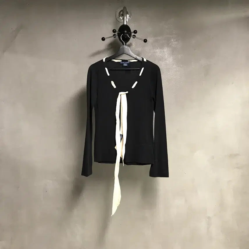 [BUNJANG] Polo Ralph Lauren Silk Tie Long Sleeve T-Shirt M / 폴로 랄프로렌 실크 타이 긴팔 티셔츠 M(W)