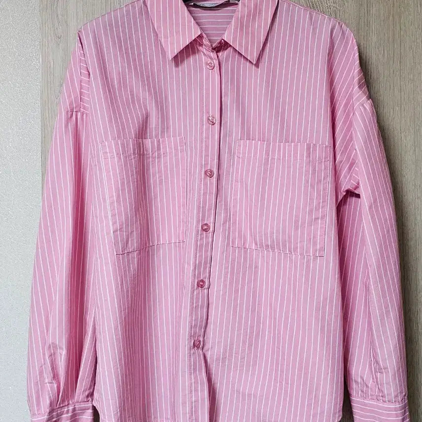 [BUNJANG] Zara Pink Stripe Shirt / [무배]자라 핑크 스트라이프 셔츠 남방