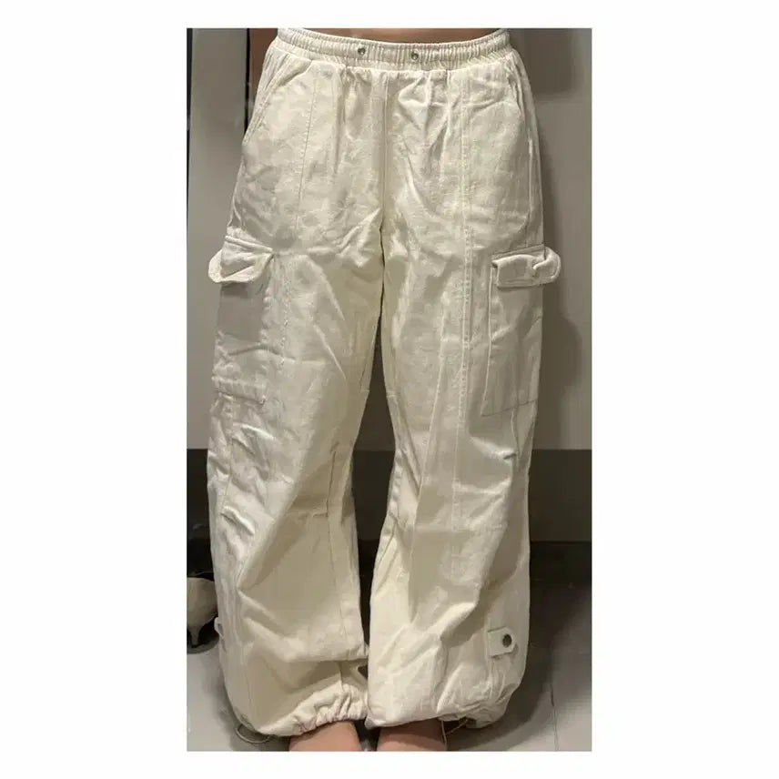 [BUNJANG] Cream Cargo Pants / 크림색 카고 팬츠