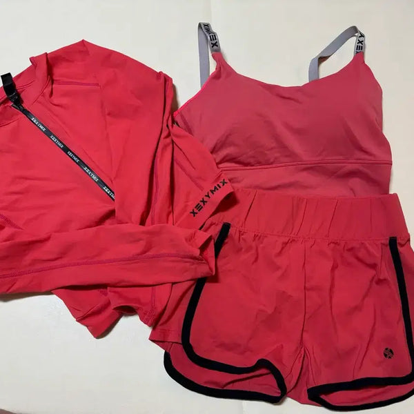 [BUNJANG] Xexymix Rash Guard Set (Bra Top, Pants, Zip-up) - Size M (55-66) / (상태SS) 젝시믹스 수영복 브라탑+바지+집업 래쉬가드M 55-66