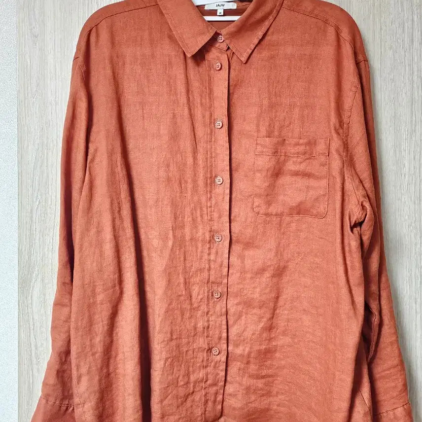[BUNJANG] JAJU Linen Shirt (100% Ramie) Orange M Size / [무배]자주 JAJU 린넨셔츠(마100%)