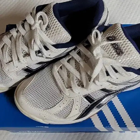 [BUNJANG] Asics Sneakers White Navy Mesh / 아식스 운동화 화이트 네이비