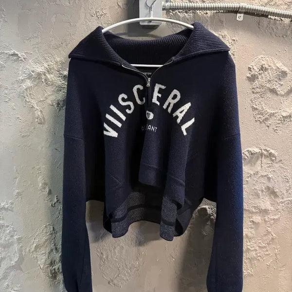 [BUNJANG] System Cashmere Blend Half-Zip Knit / 90 시스템 캐시미어 혼방 반집업 니트