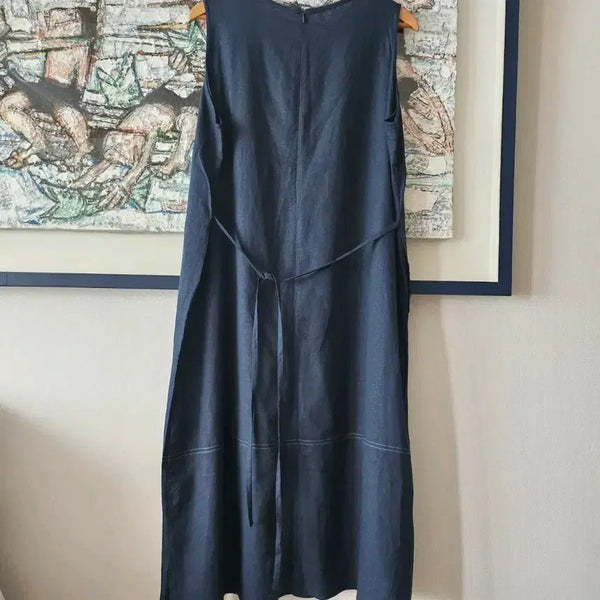 [BUNJANG] HELLEN KAREN Linen Maxi Dress Navy / HELlEN KAREN 리넨 원피스77 새상품