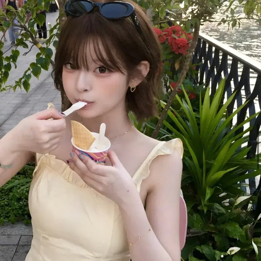 [BUNJANG] NMIXX Sullyoon Lemon Scoop Dress / 엔믹스 설윤 착용) 레몬 스쿱 원피스