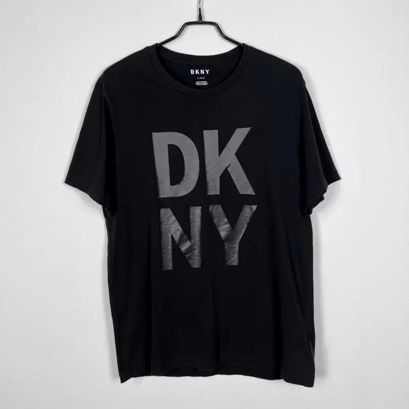 [BUNJANG] DKNY Black Cotton Round Neck Short Sleeve T-Shirt Men's L / DKNY/면 블랙 라운드 반팔 티 티셔츠 남L 100/라덴