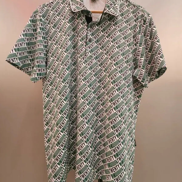 [BUNJANG] JDX Men's Golf Performance Short Sleeve Polo Shirt XL Green Pattern / JDX 남성 골프 기능성 반팔 카라티 105(XL) 그린 패턴