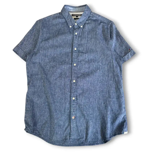 [BUNJANG] Tommy Hilfiger Cotton Linen Blend Short Sleeve Shirt - L / 타미힐피거 코튼린넨 혼방 반팔 셔츠 L