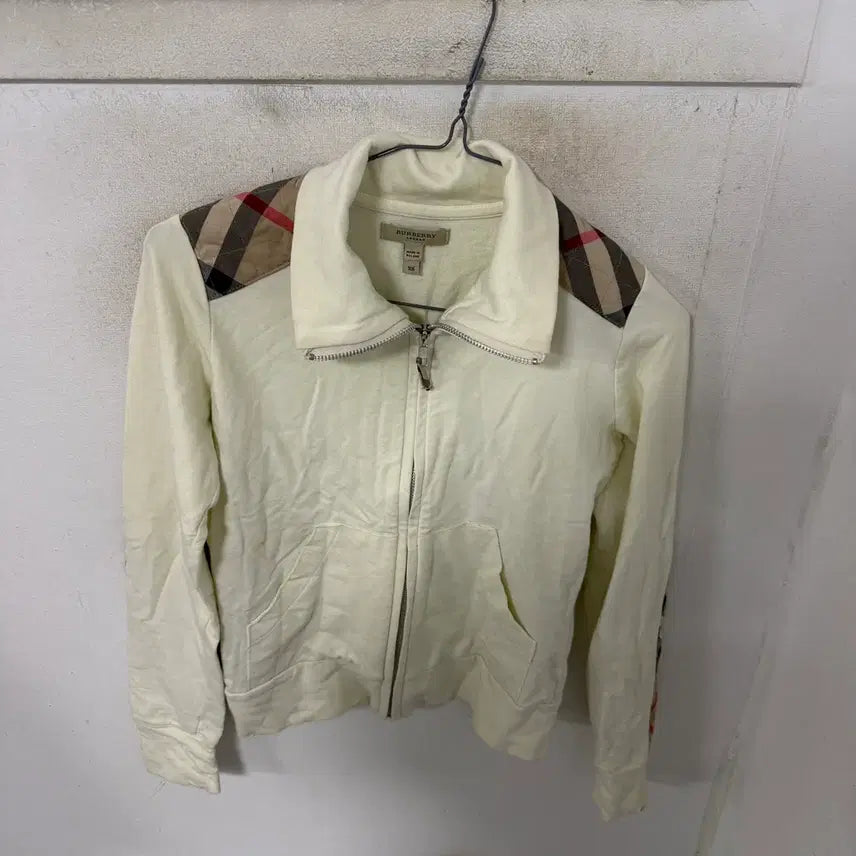 [BUNJANG] Burberry Check Zip-Up Jacket Ivory / 버버리 체크 집업 자켓 아이보리