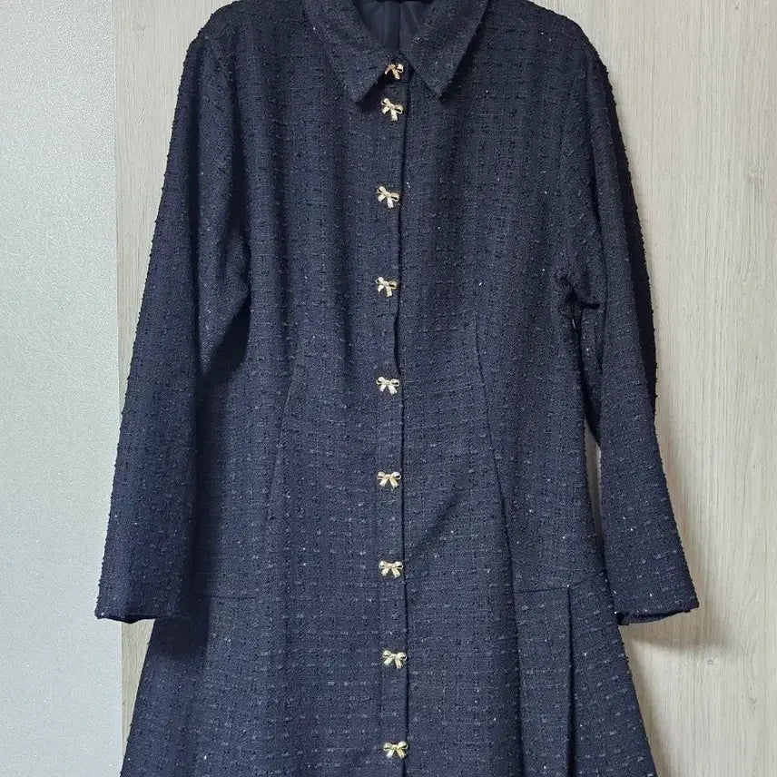 [BUNJANG] Zara Tweed Ribbon Black Dress / [무배] 자라 트위드 리본 블랙 원피스 하객원피스