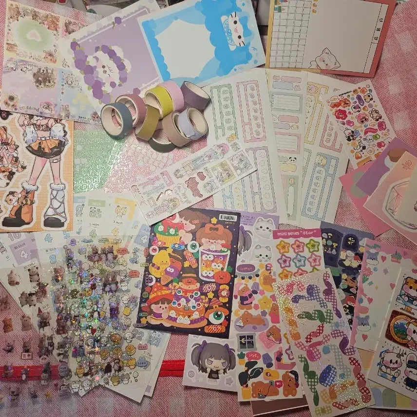 [BUNJANG] Sealed Sticker Bundle Set / 다꾸 씰스티커,스티커 모조지,마테 일괄
