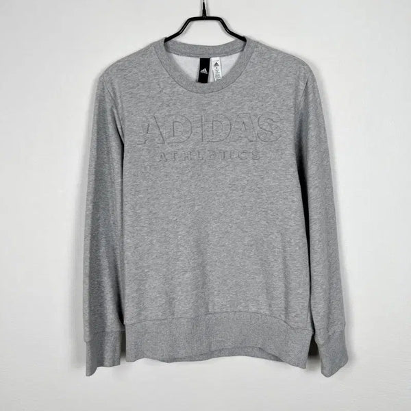 [BUNJANG] Adidas Sweatshirt Grey Crewneck M / 아디다스/입체 로고 맨투맨 긴팔 티 티셔츠 M 95/라덴