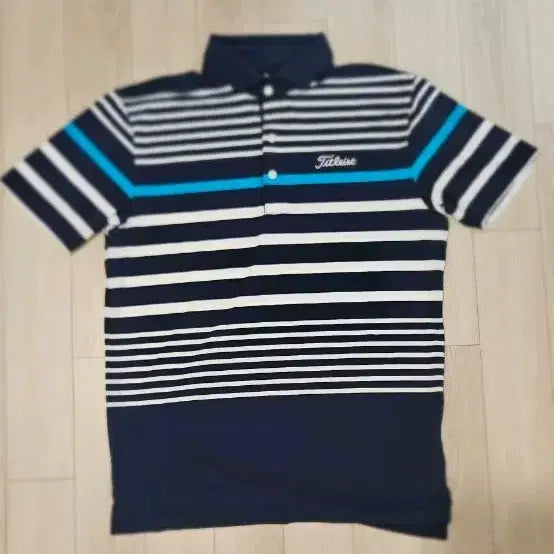 [BUNJANG] Titleist Golf Wear Men's Short Sleeve Striped Polo Shirt Navy 95 / 타이틀리스트 골프웨어 남성 반팔  네이비 95 가슴단면 49