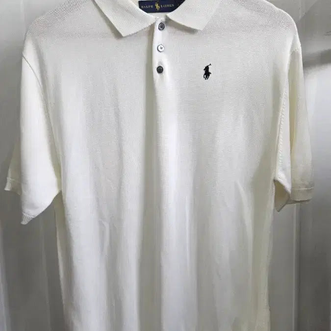 [BUNJANG] Polo Ralph Lauren Ivory Knit Polo Shirt L / 폴로 랄프로렌 아이보리 니트 카라티 L